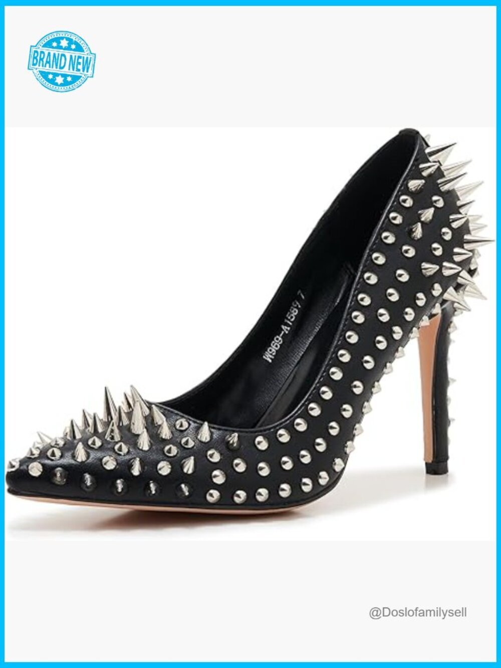 Studded Pointed Toe Stiletto Heels Gothic Party Pumps Women's Shoes